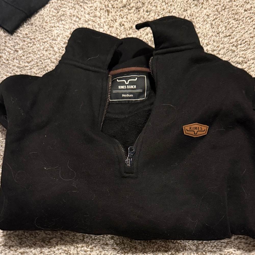 Kimes Ranch Men's Black quarter zip Sweater